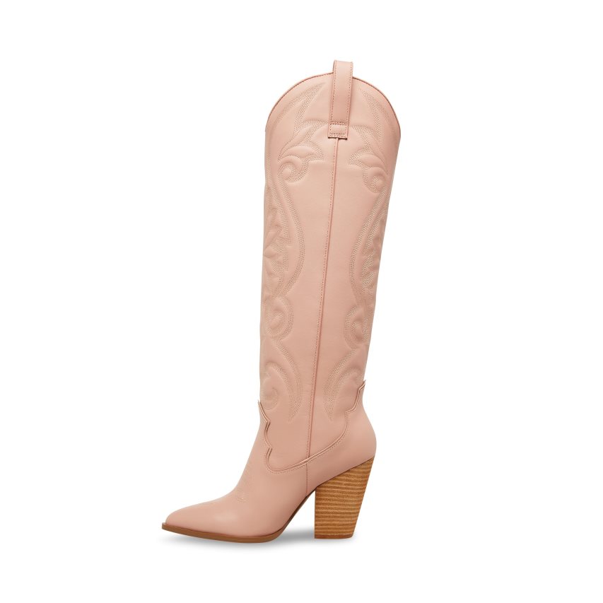 Botas Hasta La Rodilla Steve Madden Lasso Cuero Mujer Rosas | ES UQ04E3